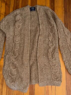 Abercrombie & Fitch Brown Textured Cable Knit Sweater